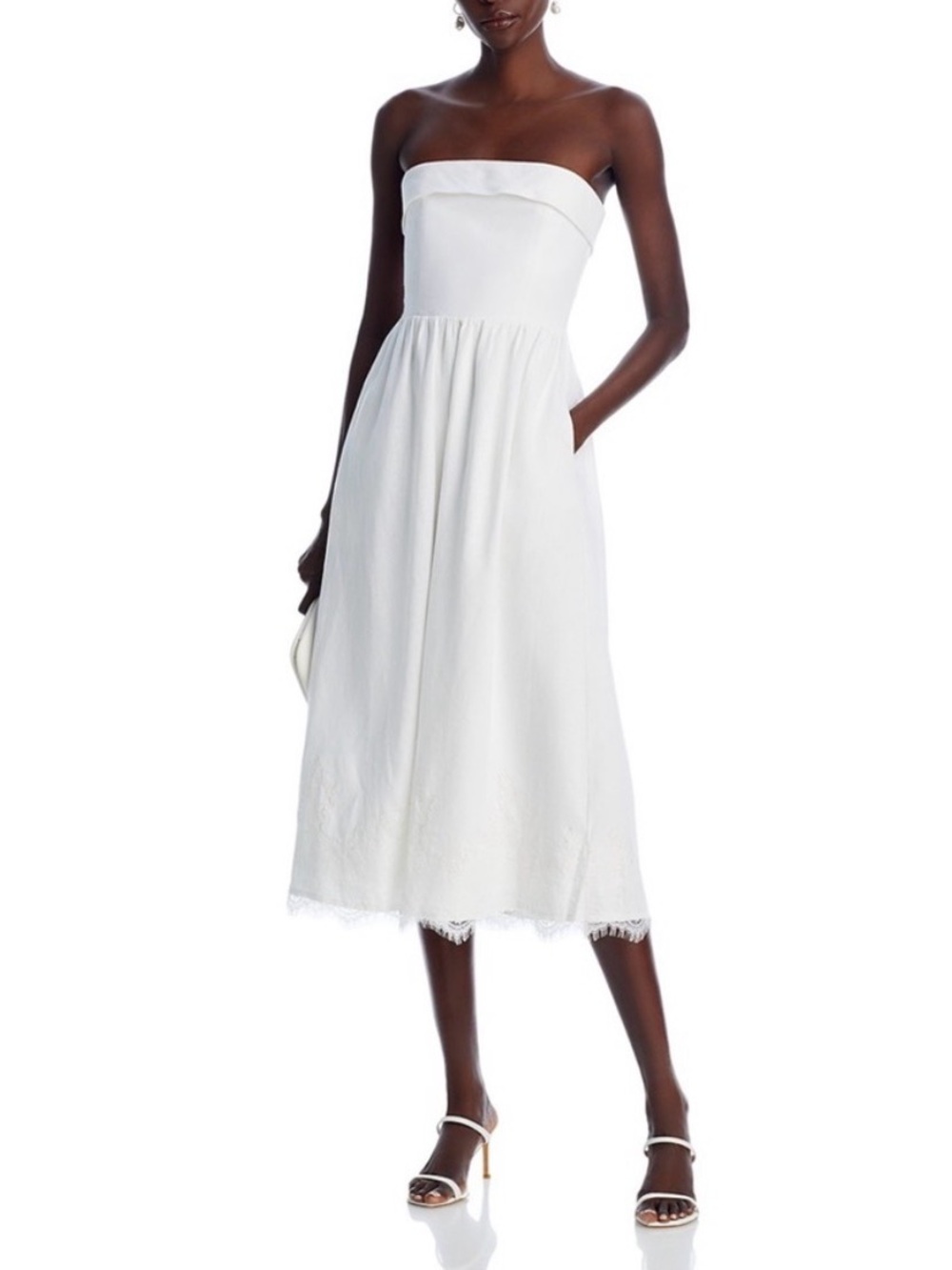 Wayf White Strapless Dress NWT